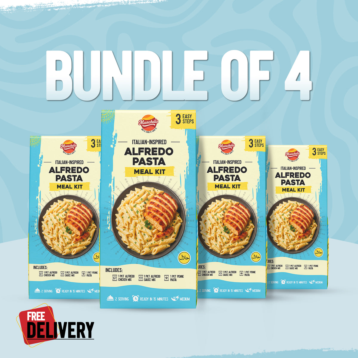Meal Kit Combo - Pack of 4 - Alfredo Pasta Meal Kit