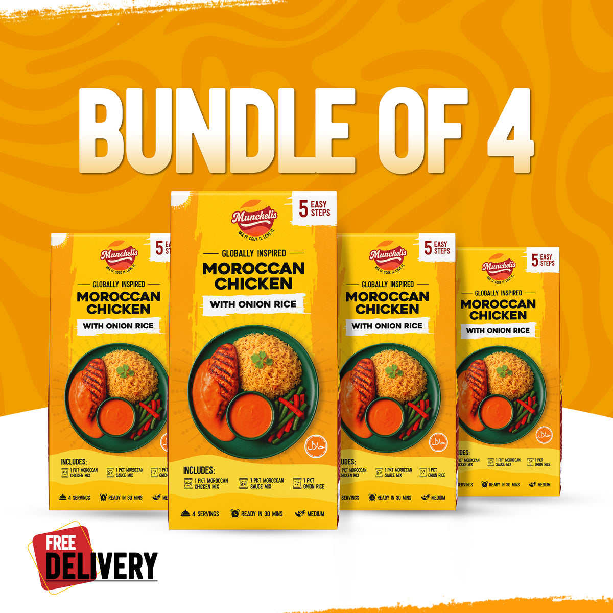 Meal Kit Combo - Pack of 4 - Moroccan Chicken With Onion Rice
